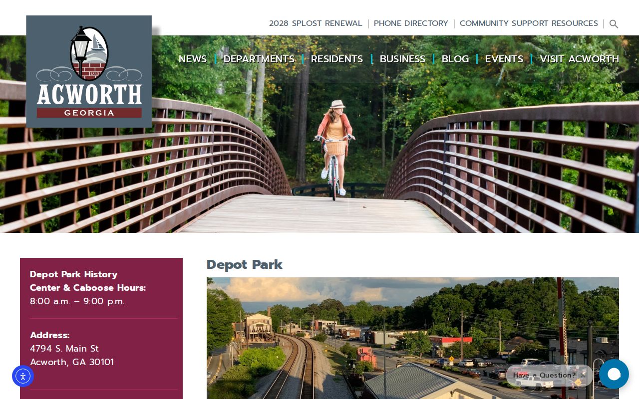 Acworth city directory companion resources at Depot Park History Center
